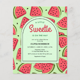 Budget Little Sweetie Watermelon BabyShower Uitnod Flyer