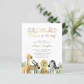 Budget Little Wild One Safari Animals Baby shower (Staand voorkant)