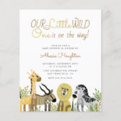 Budget Little Wild One Safari Animals Baby shower (Voorkant)