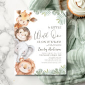 Budget Little Wild One Safari Animals Baby shower Flyer