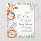 Budget Little Wild One Safari Animals Baby shower Flyer (Voorkant)