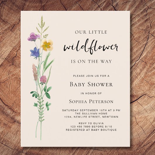 Budget Little Wildflower Baby shower