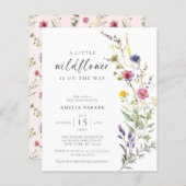 Budget Little Wildflower Floral Baby shower Invite (Voorkant / Achterkant)