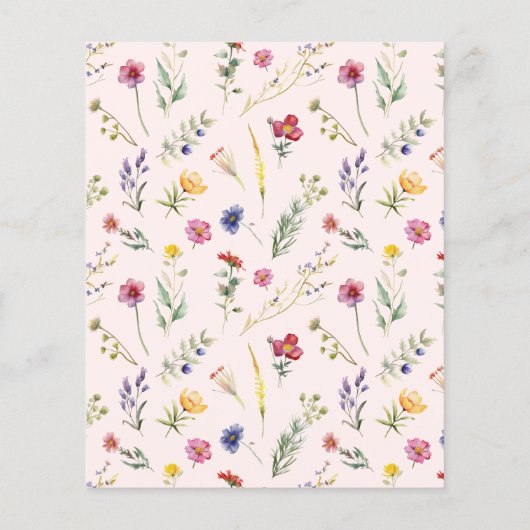 Budget Little Wildflower Floral Baby shower Invite (Achterkant)