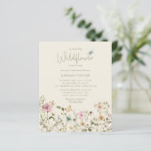 Budget Little Wildflower Girl Baby shower Invite (Staand voorkant)