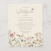 Budget Little Wildflower Girl Baby shower Invite (Voorkant)