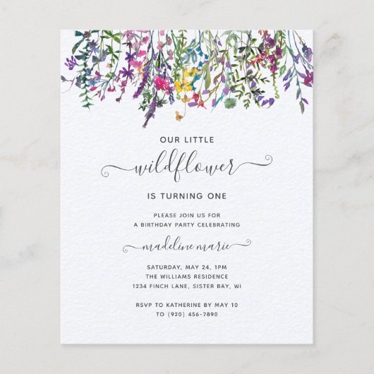 BUDGET Little Wilflower Birthday Party (Voorkant)