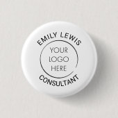 Budget Logo Aangepaste Zakelijke Speld, Marketing Ronde Button 3,2 Cm (Voorkant)