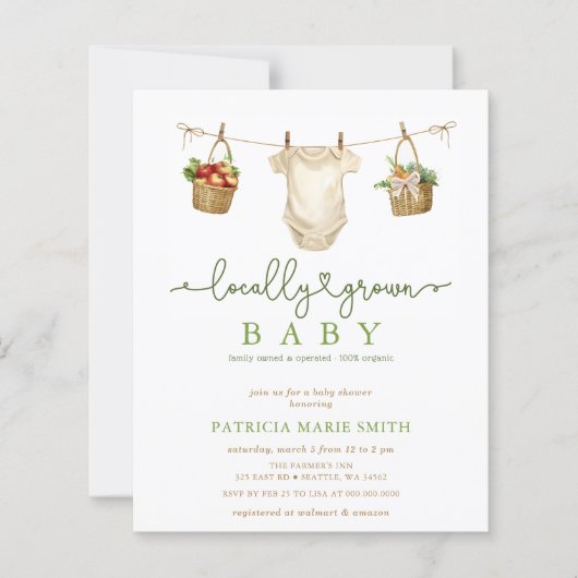 Budget Lokaal Gegroeide Boeren Markt Baby shower (Voorkant)