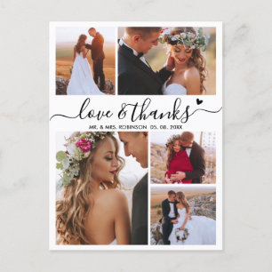 Budget Love and Bedankt Collage Wedding Bedankt Briefkaart