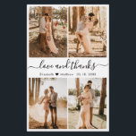 Budget Love and Bedankt Collage Wedding Bedankt F Flyer<br><div class="desc">Elegant, minimalistisch zwart-wit handgeschreven foto collage gepersonaliseerde bruiloft bedankt u gepersonaliseerde betaalbare THIN-kaart met laag budget. *** GELIEVE OPMERKING, SCHROL NAAR BUITEN VOOR MEER INFO!** Stijlvolle bruiloft bedankt voor de sjabloon met vier (4) foto aan de voorzijde en één (1) foto aan de achterzijde. Met de tekst "Liefde en bedankt"...</div>