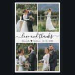 Budget Love and Bedankt Collage Wedding Bedankt F Flyer<br><div class="desc">Elegant, minimalistisch zwart-wit handschrift met 4 foto's collage gepersonaliseerde bruiloft bedankt dat u een betaalbare THIN-kaart met laag budget hebt gepersonaliseerd. *** GELIEVE OPMERKING, SCHROL NAAR BUITEN VOOR MEER INFO!** Stijlvolle bruiloft bedankt voor de sjabloon met vier (4) foto aan de voorzijde en één (1) foto aan de achterzijde. Met...</div>