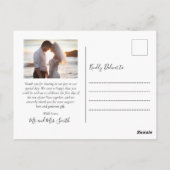 Budget Love and Bedankt Foto Weduwschap Bedankt Briefkaart (Achterkant)