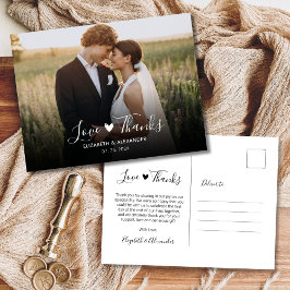 Budget Love and Bedankt Foto Weduwschap Bedankt Briefkaart