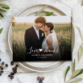 Budget Love and Bedankt Foto Weduwschap Bedankt Briefkaart