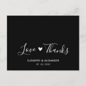 Budget Love and Bedankt Script Weddenschap Bedankt Briefkaart (Voorkant)