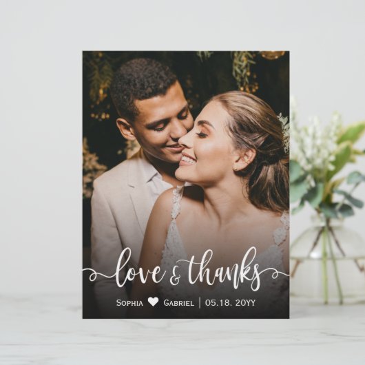 Budget Love and Bedankt Weddenschap Foto Dank u (Staand voorkant)