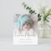 Budget Love Bedankt Photo Overlay Birth Announce (Staand voorkant)