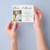 Budget love bedankt script foto bruiloft bedankt flyer (Hand)