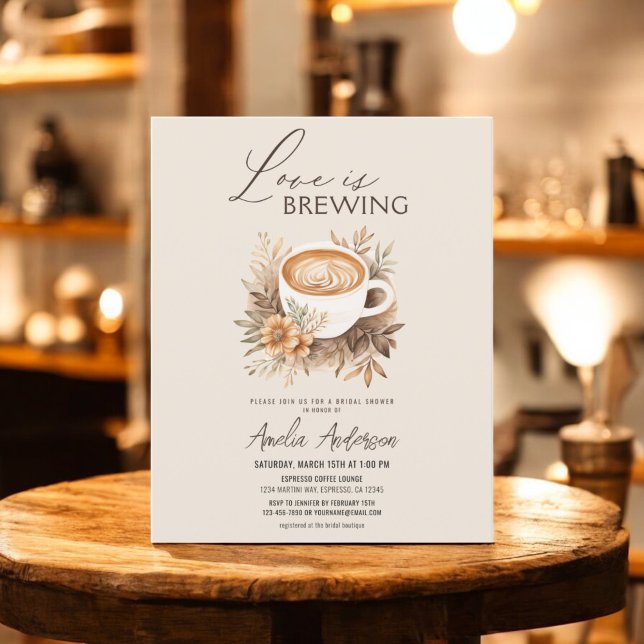 Budget Love Is Brewing Bridal Shower Uitnodiging (Creator heeft geüpload)