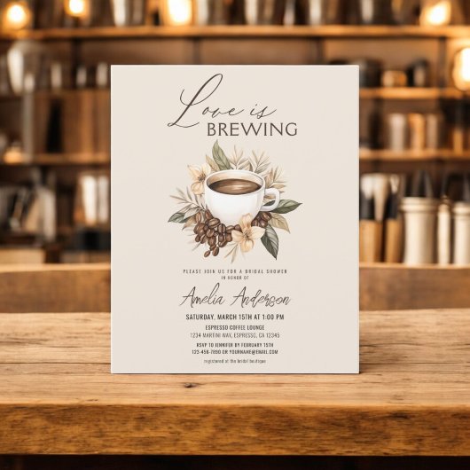 Budget Love Is Brewing Bridal Shower Uitnodiging Flyer