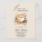 Budget Love Is Brewing Bridal Shower Uitnodiging Flyer (Voorkant)