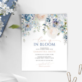 Budget Love is in Bloom Blue Shower Invitation