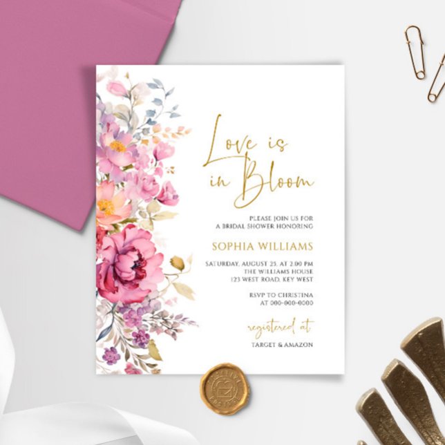 Budget Love is in Bloom Bridal Shower Invitation (Creator heeft geüpload)