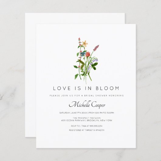 Budget Love is in Bloom Wildflower Vrijgezellenfee (Voorkant / Achterkant)