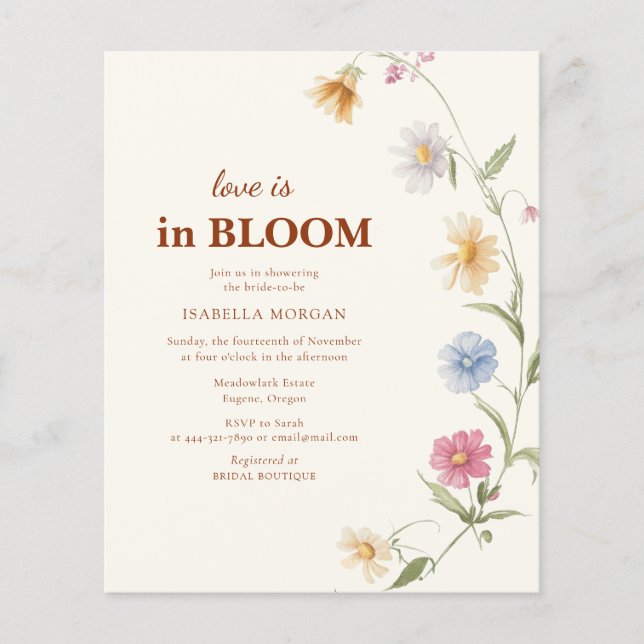 Budget Love is in het Bloom Flower Vrijgezellenfee (Voorkant)