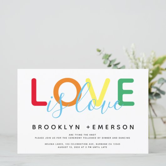 BUDGET Love is Love Rainbow Modern Wedding (Staand voorkant)