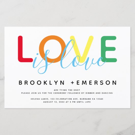 BUDGET Love is Love Rainbow Modern Wedding (Voorkant)
