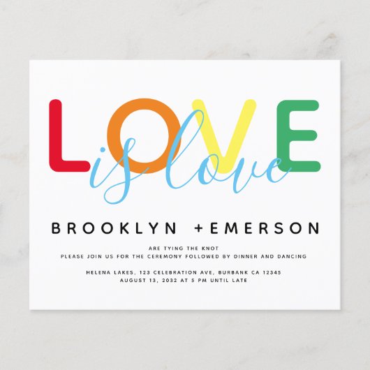 BUDGET Love is Love Rainbow Modern Wedding (Voorkant)