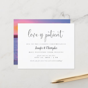 Budget Love is Patient B&W Wedding Postponement