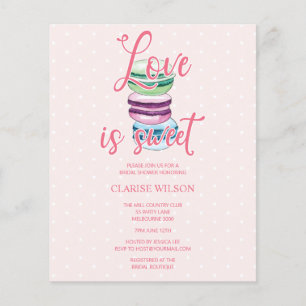 BUDGET Love is Sweet Pink Vrijgezellenfeest Invite