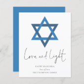 Budget Love Light Star van David Hanukkah Kaart (Voorkant / Achterkant)