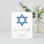 Budget Love Light Star van David Hanukkah Kaart (Staand voorkant)