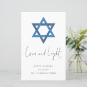Budget Love Light Star van David Hanukkah Kaart (Staand voorkant)