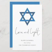 Budget Love Light Star van David Hanukkah Kaart (Voorkant / Achterkant)