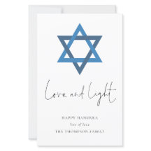 Budget Love Light Star van David Hanukkah Kaart