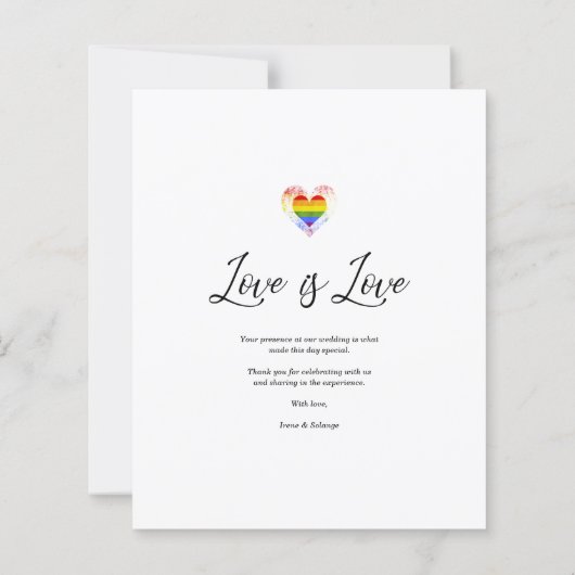 Budget Love & Thanks LGBT Rainbow Pride Heart LGBT (Achterkant)