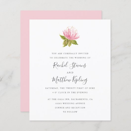 BUDGET - Lovely Pink green flower bruiloft (Voorkant / Achterkant)