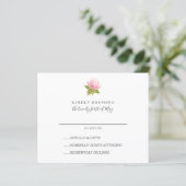 BUDGET Lovely roze green flower Weduwend RSVP (Staand voorkant)