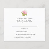 BUDGET Lovely roze green flower Weduwend RSVP (Voorkant)