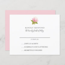 BUDGET Lovely roze green flower Weduwend RSVP