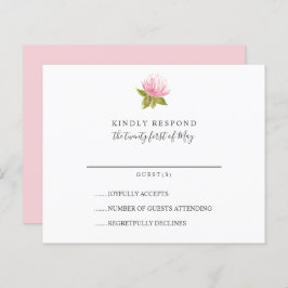 BUDGET Lovely roze green flower Weduwend RSVP