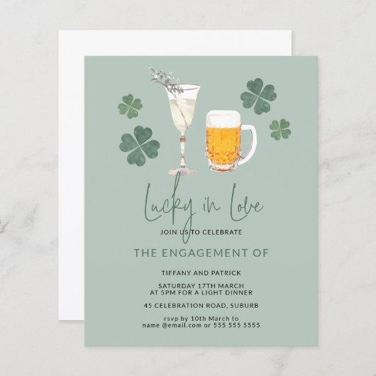 Budget Lucky in Love Verloving nodigt St Patricks  (Voorkant / Achterkant)