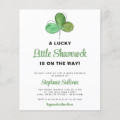 Budget Lucky Shamrock Baby shower Invitation (Voorkant)