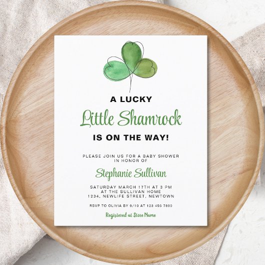 Budget Lucky Shamrock Baby shower Invitation