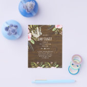 BUDGET Luiaard FOTO BABY Feest Uitnodiging Meisje  Flyer (Enkel)